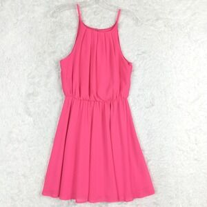 Francesca's Blue Rain‎ Womens Dress Mini Sleeveless Pleated Pink Babydoll S New